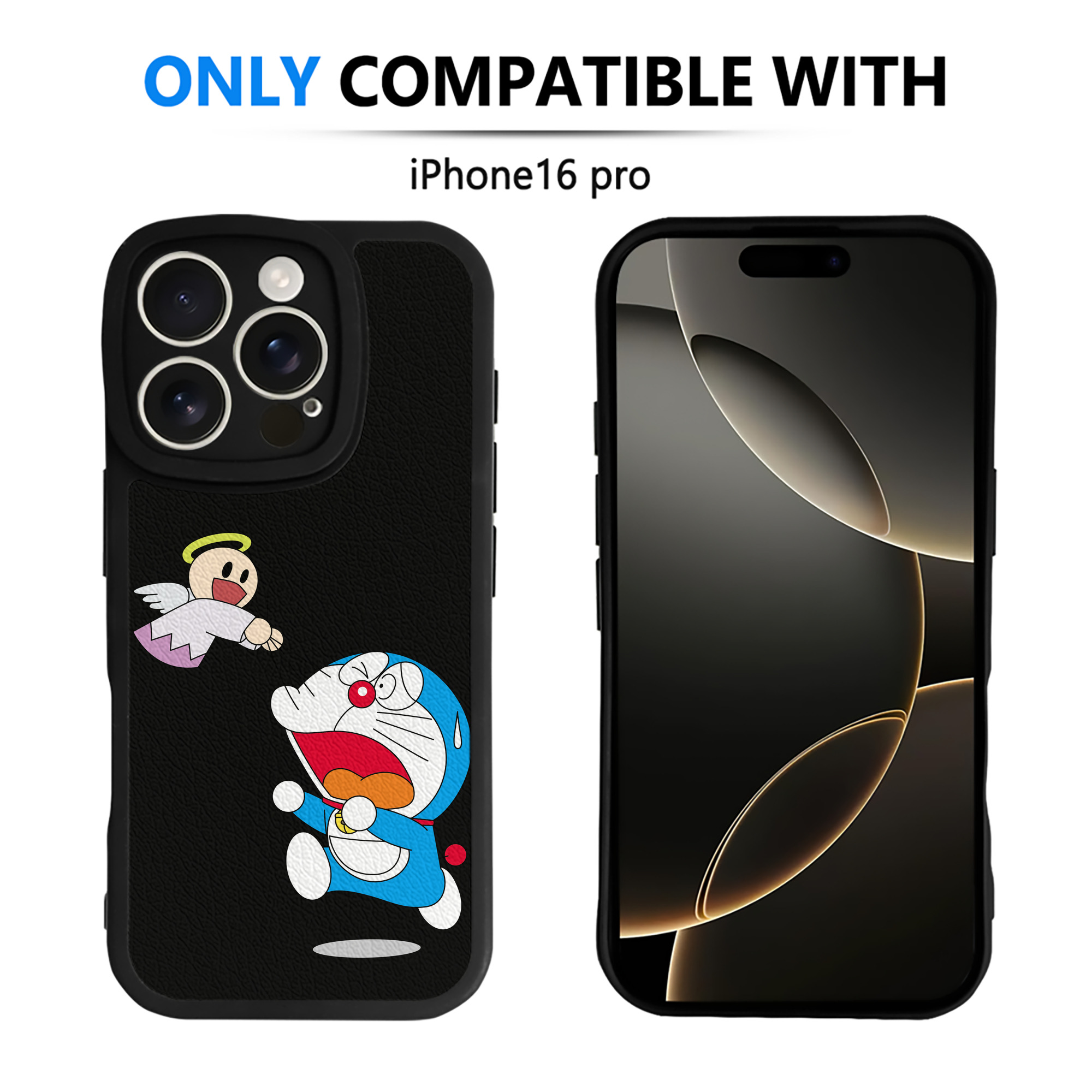 （画像用） ドラえもん Doraemon 【iPhone 16シリーズ対応】シリコンスマホケース（レザー調） 材質：シリコン